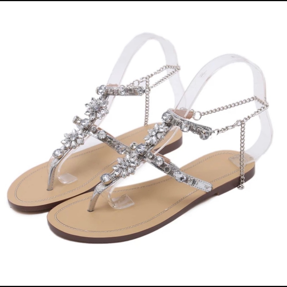 Embellished Flat Sandals